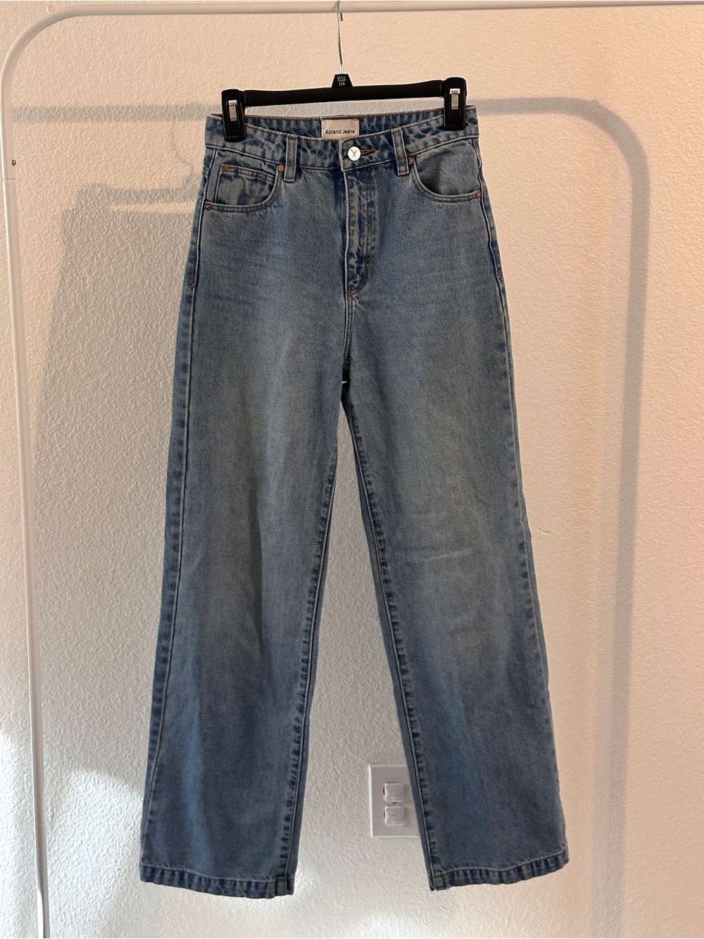 Abrand Women's Straight Leg Jeans - Light Blue Wash